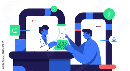 Biofuel Innovation and Green Energy Research Illustration