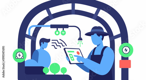 Smart Farming and Automated Greenhouse Management Vector