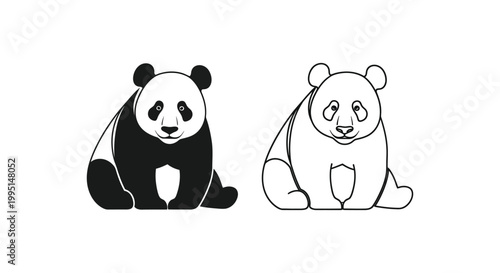 Adorable Panda Illustration Designs Vector Art Vector