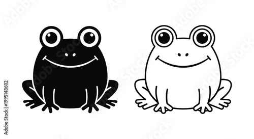 Cute Cartoon Frogs Design Vector Art Vector