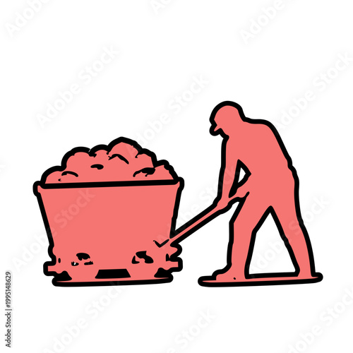 mine workers collect materials