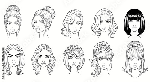 Collection of Diverse Female Hairstyles and Haircare