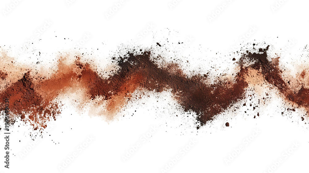 Obraz premium Abstract horizontal design with earthy tones and wispy texture against a black backdrop