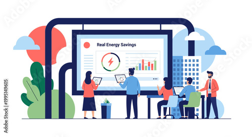 Energy Efficiency Analytics Team Monitoring Sustainable Power Usage