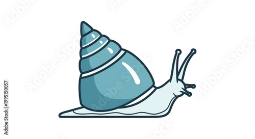 Cartoon snail illustration on white background for creative design projects
