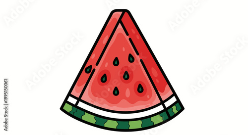 Cartoon watermelon slice illustration on white background