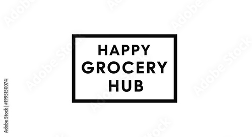 Clean logo design with text inside a rectangle isolated on white background