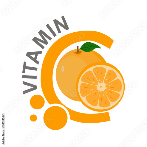 Concept of supplementing vitamin C with orange fruits.