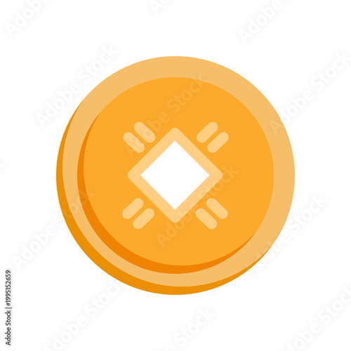 Chinese coin used as good luck charms or decorations, particularly during the Chinese New Year. 