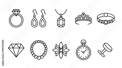 Elegant jewelry collection display art gallery digital illustration minimalist style close-up fashion aesthetics