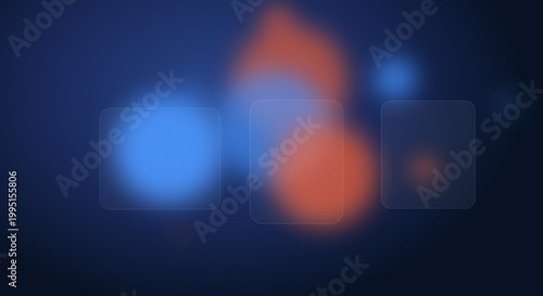 Glowing blue and orange bokeh lights in dark background for cinematic ambiance