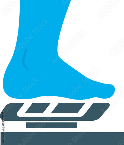 Foot Pressing Car Brake Pedal Icon, Vector Graphic Representing Braking Action, Driver Safety, and Automotive Control System for User Interface Design