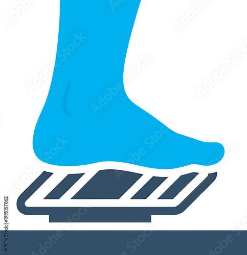 Vector Icon of Foot Pressing Down on Vehicle Pedal, Flat Design Illustrating Driving Control, Car Braking System, and Automotive Safety Concepts