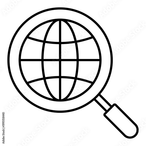 SEO Outline Icon for Global Search and Analysis Services