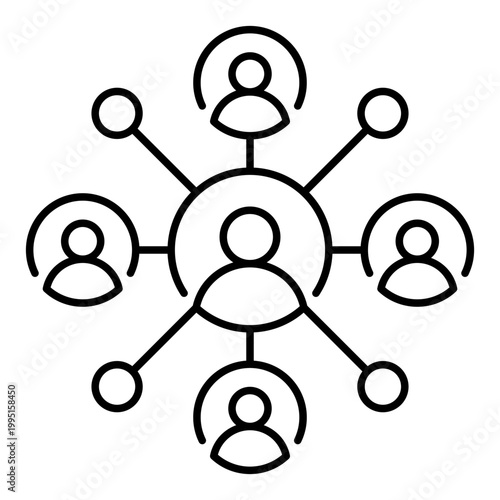 Team Outline icon for Network Management and Collaboration