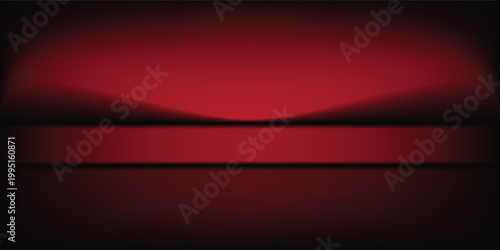 Abstract gradient podium background. Empty red 3D studio background. Clean scene for product presentation mockup template. eps 10