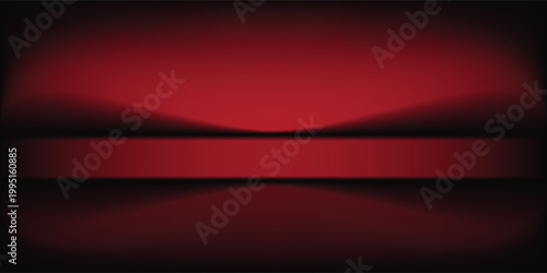 Abstract gradient podium background. Empty red 3D studio background. Clean scene for product presentation mockup template. eps 10