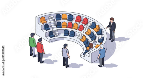 Assortment of Colorful Backpacks Displayed on Circular Shelves for Customers.