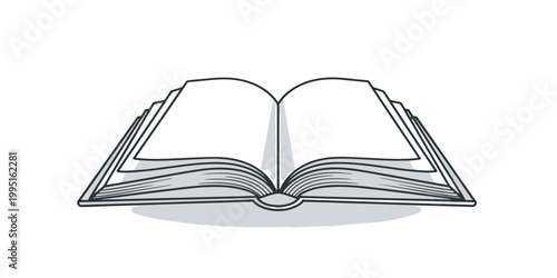 Open Book with Blank Pages Illustration.