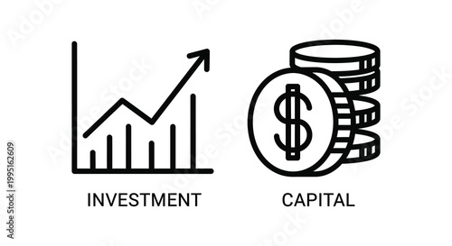 Financial growth and wealth accumulation depicted in a simple silhouette