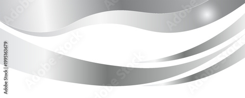 Swooshes perak mengalir dengan gradien perak untuk perbatasan atau footer mewah pada sertifikat, spandukPrint