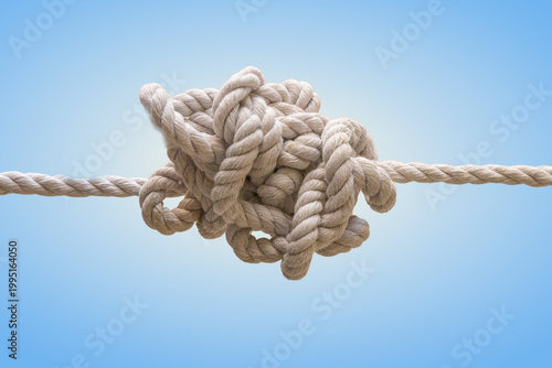 Foto Complex tangled rope knot concept