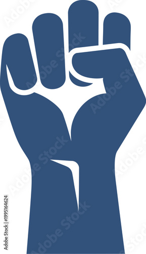 Fotografie Bold Vector Illustration of a Raised Clenched Fist Symbolizing Social Justice Mo