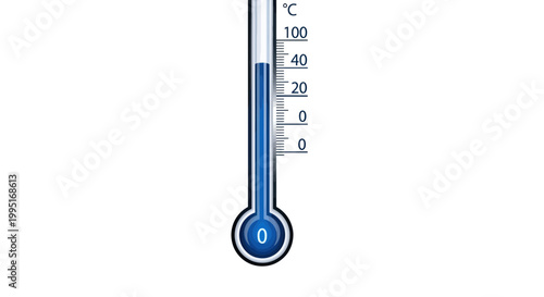 Thermometer Showing Zero Degrees Celsius, Temperature Measurement