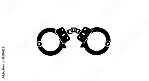 Handcuffs Icon, Symbol of Justice, Law Enforcement, Arrest, Crime, Security