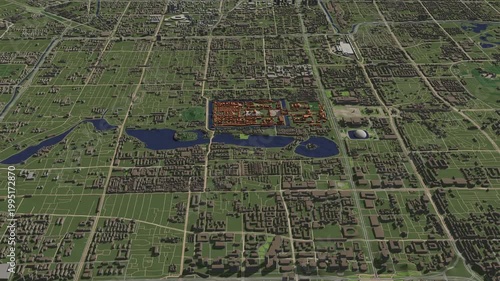 3D looped animation of city - Beijing China