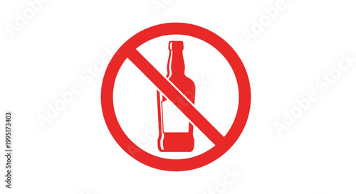 No alcohol sign prohibiting consumption of alcoholic beverages.