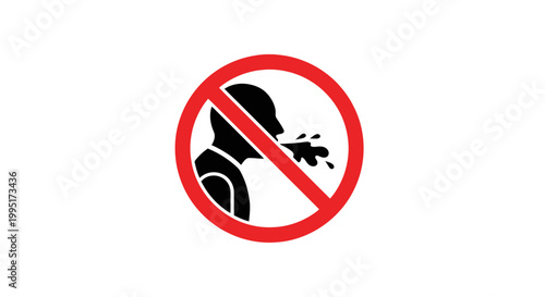 No Spitting Sign: Prohibiting Spitting for Hygiene and Public Health.