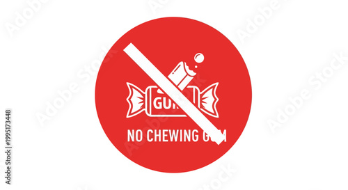 No Chewing Gum Sign: A Clear Prohibition Symbol.