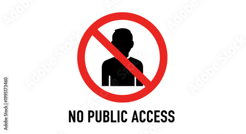 No Public Access Sign with Person Icon.