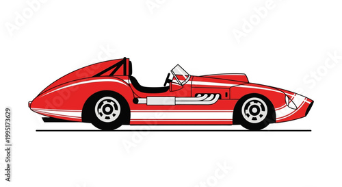 Red Vintage Convertible Sports Car Model.