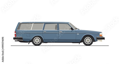 Vintage blue station wagon vehicle.
