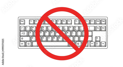 No Keyboard Allowed: Digital Input Restriction Symbol.