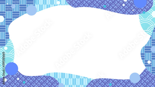 和風・夏のウェーブフレーム