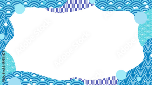 和風・夏のウェーブフレーム