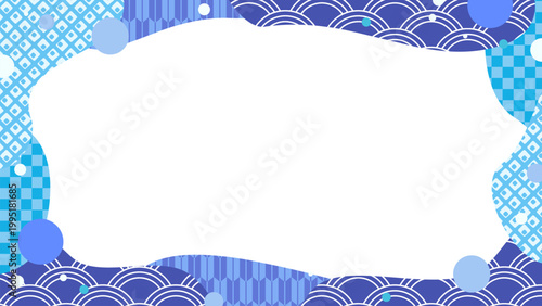 和風・夏のウェーブフレーム