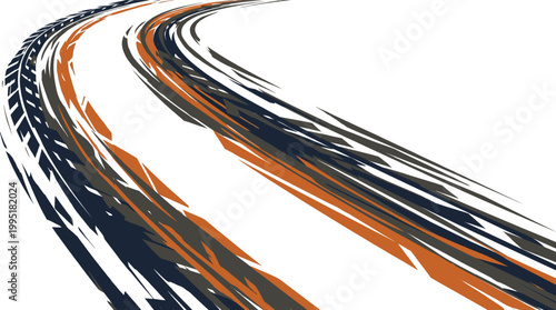 Dynamic tire tracks and street marks abstract motion blur photography