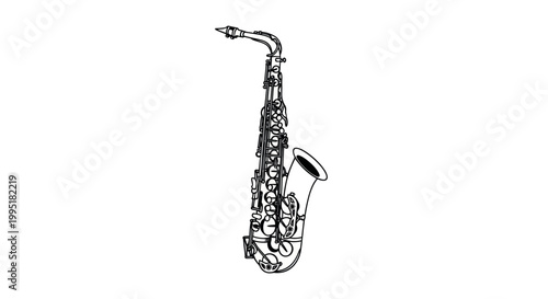 Saxophone Outline Vector Illustration