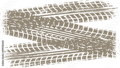 Tire tracks and street marks detailed rubber imprint on asphalt surface