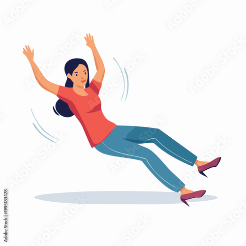 Woman Falling Down