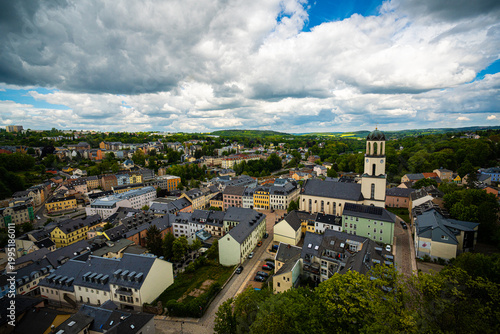 Foto Auerbach Vogtland Panorama Stadt wide angel