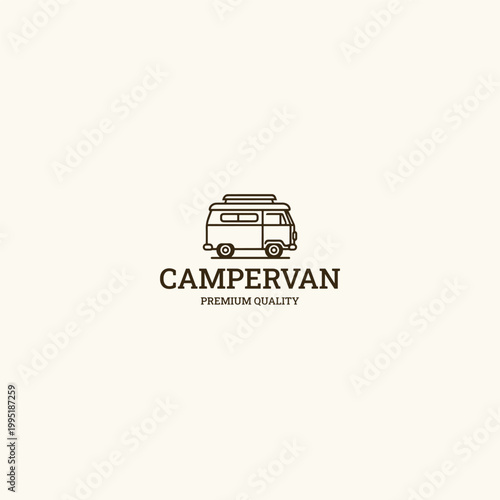 Campervan logo icon design template vector illustration