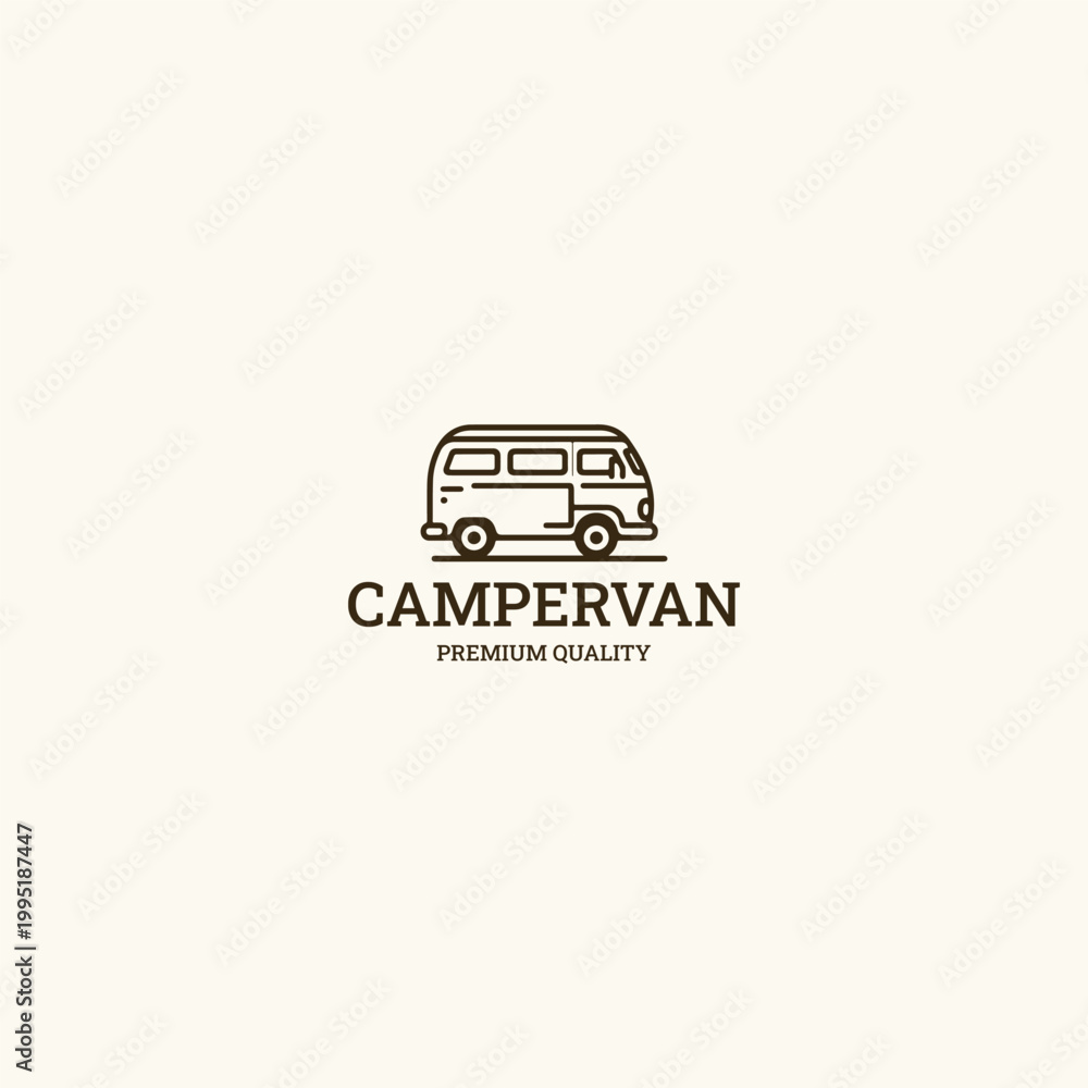 Fototapeta premium Campervan logo icon design template vector illustration