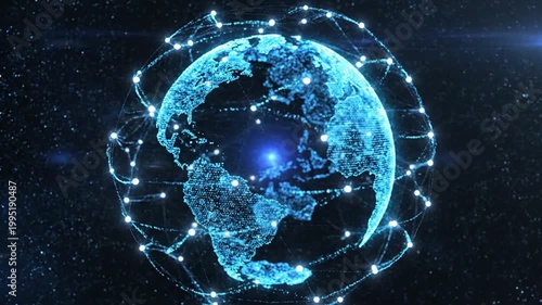Digital Globe Network Connecting People Worldwide with Futuristic Technology