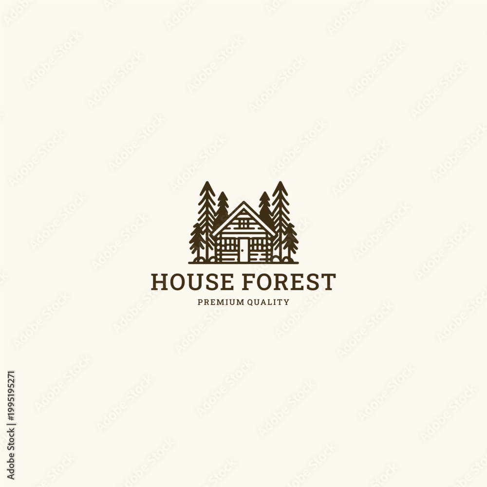 Fototapeta premium House forest logo design template vector illustration