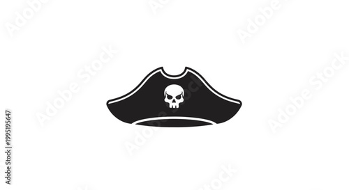 Pirate Hat Skull Icon Silhouette Vector